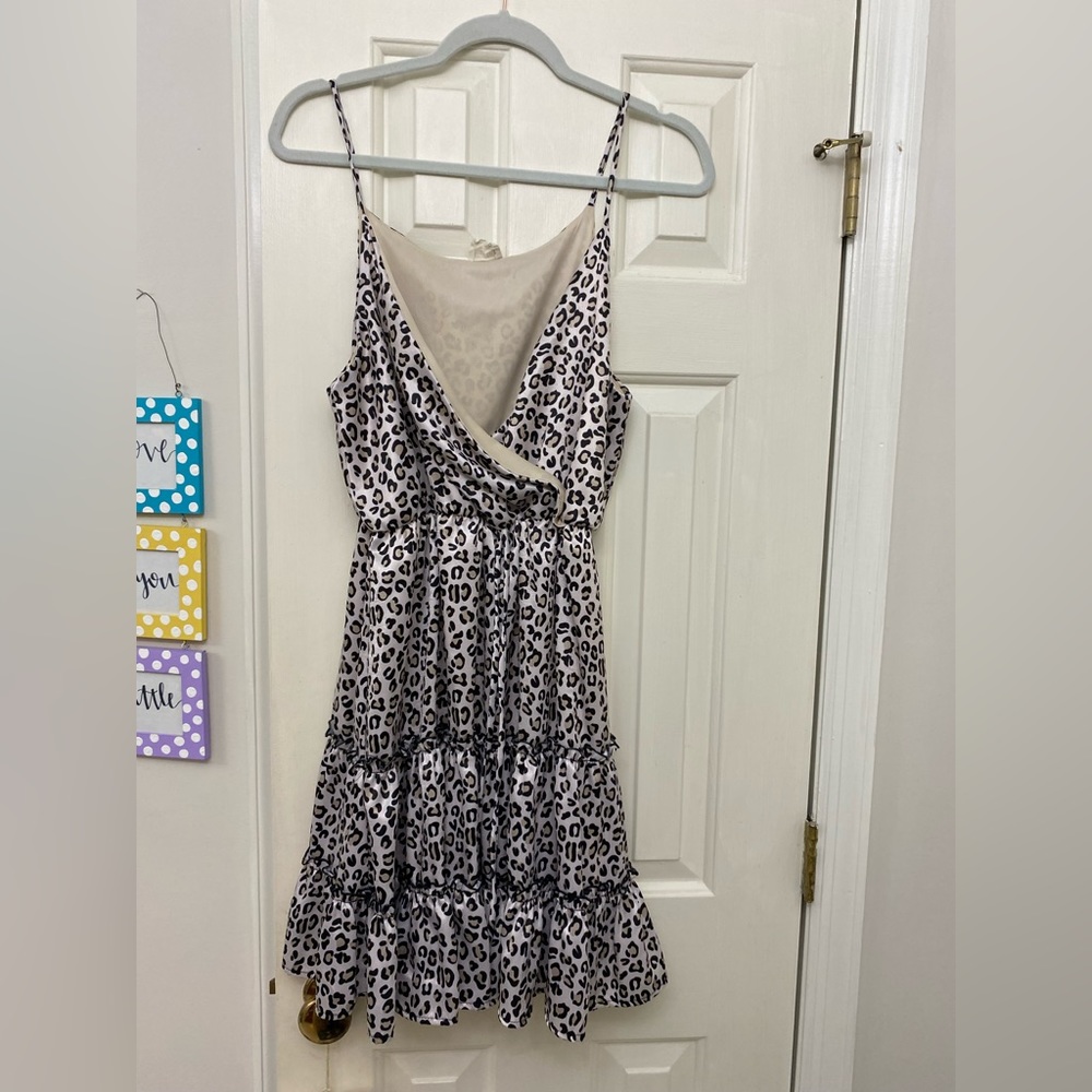Leopard print mini dress sundress size L/XL